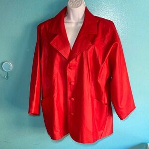 Claude Havrey Womens Vintage French Red Coat Jacket Blazer One Size